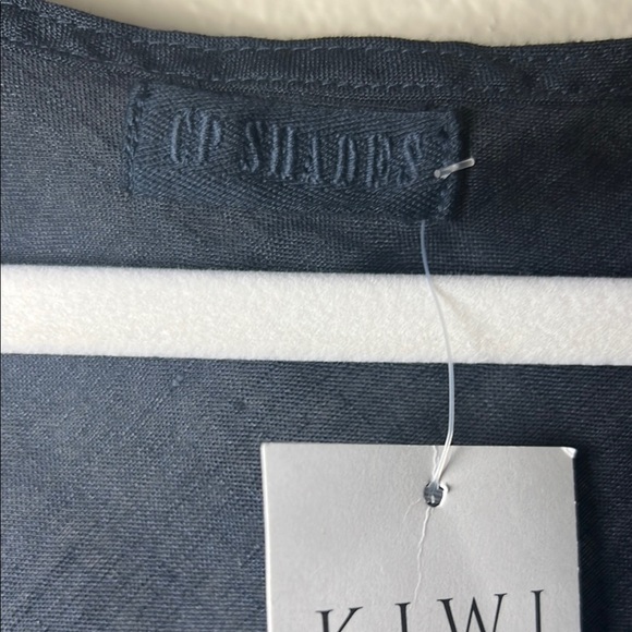 CP Shades linen navy blue Sleeveless Scoop Neck Midi Dress size Small - Picture 2 of 12